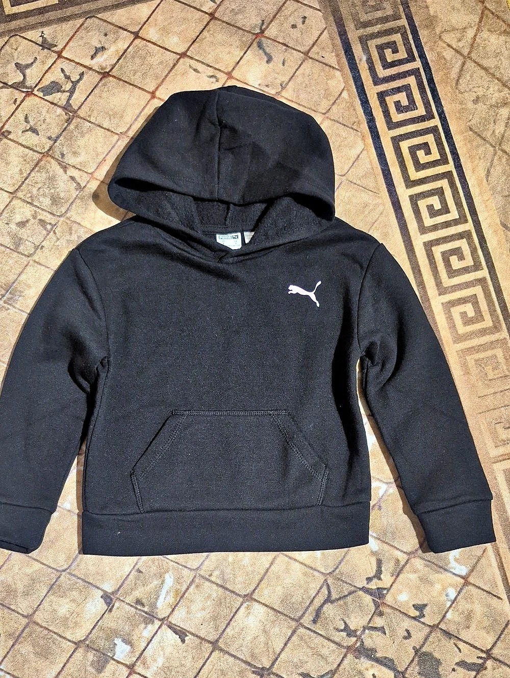 🍀5/30🍀Puma Little Boys Big Cat Logo Hoodie Black Size 4